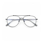 Pure Titanium Polygonal Eyeglasses Frame - Retro Double Beam Design
