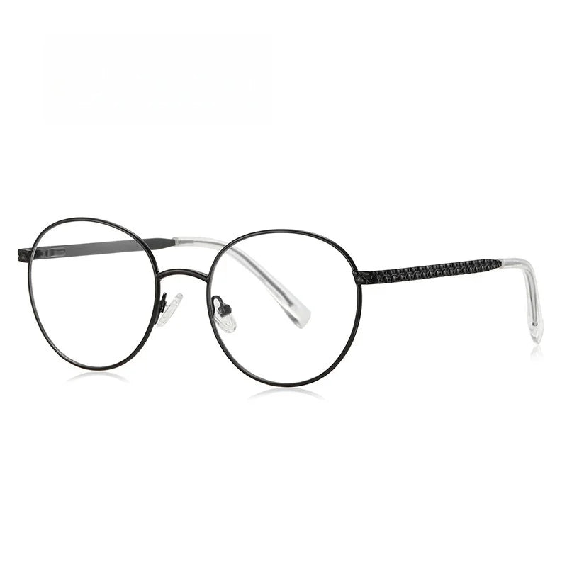 Metal Circular Women's Prescription Glasses - Anti Blue Light Optical Frames