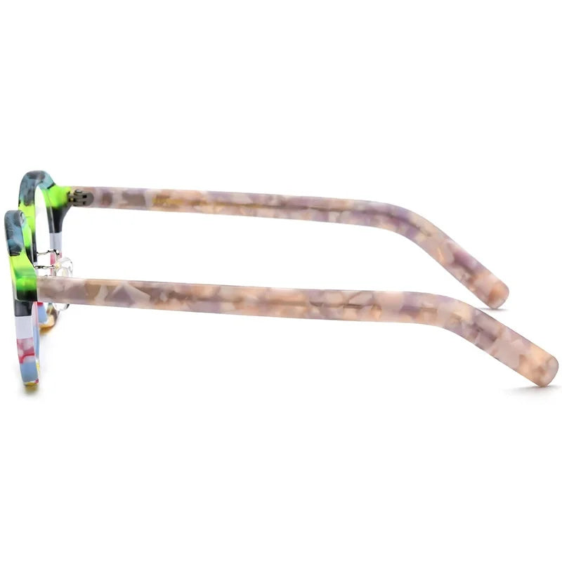 Multi-Color Patchwork Square Eyeglasses Frame - Optical Prescription