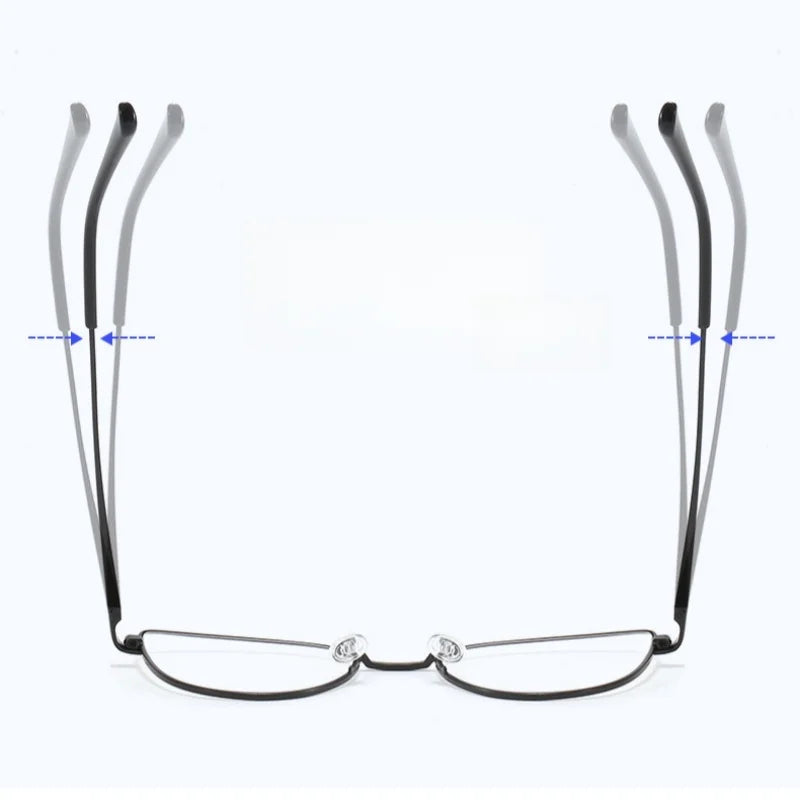 Retro Cat Eye Metal Eyeglass Frame with Blue Light Protection