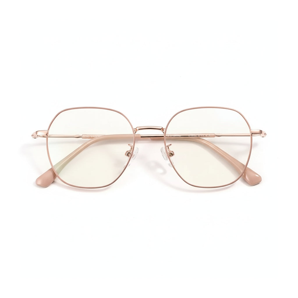 Ultra Light Retro Square Metal Eyeglass Frame - Anti Blue Light
