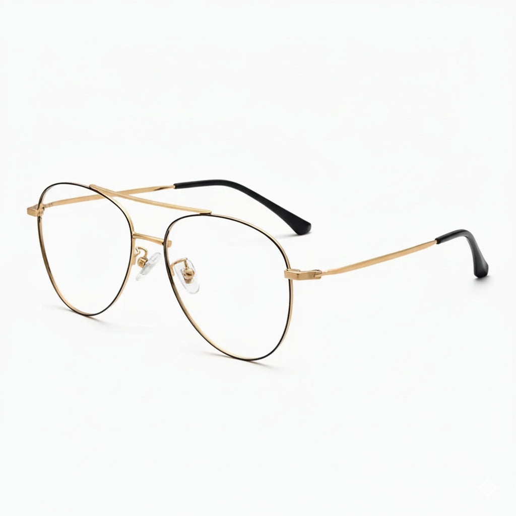 Pure Titanium Double Bridge Optical Glasses Frame - Ultra-Light Prescription Eyewear