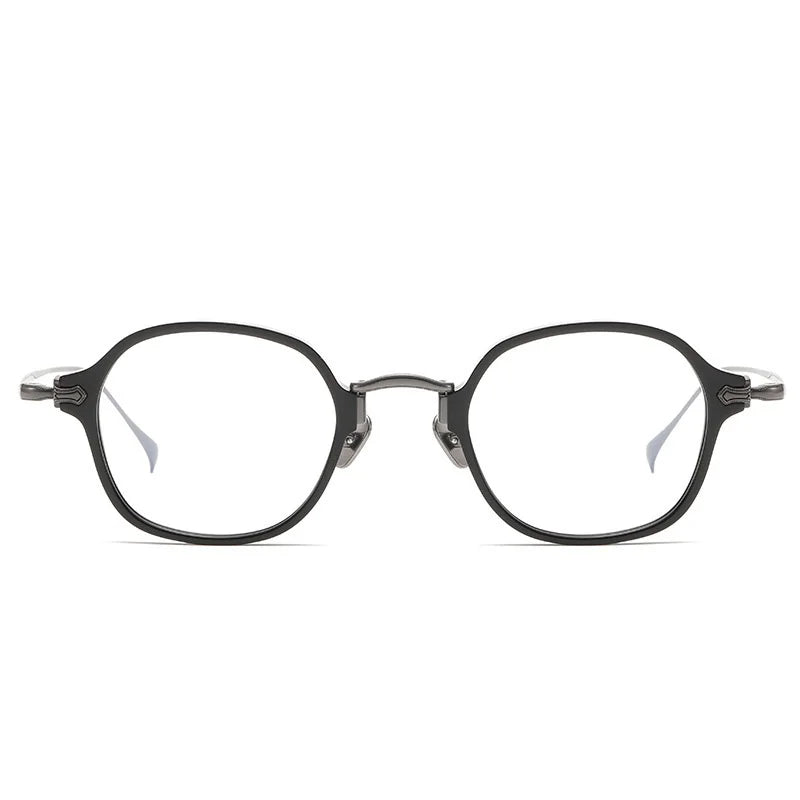 Monture de Lunettes Rondes Rétro en Titane - Lunettes de Vue Optiques Unisexes
