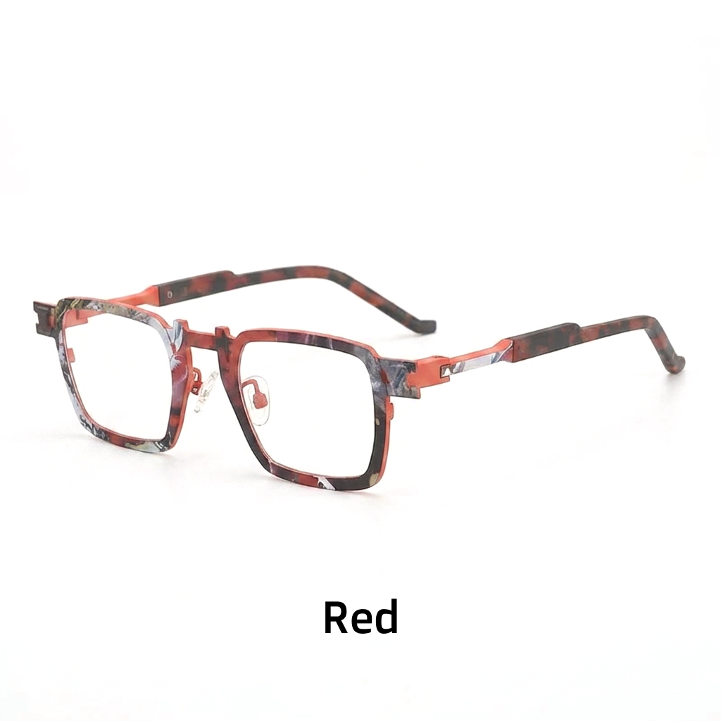 Quadratische optische Brille aus Titan