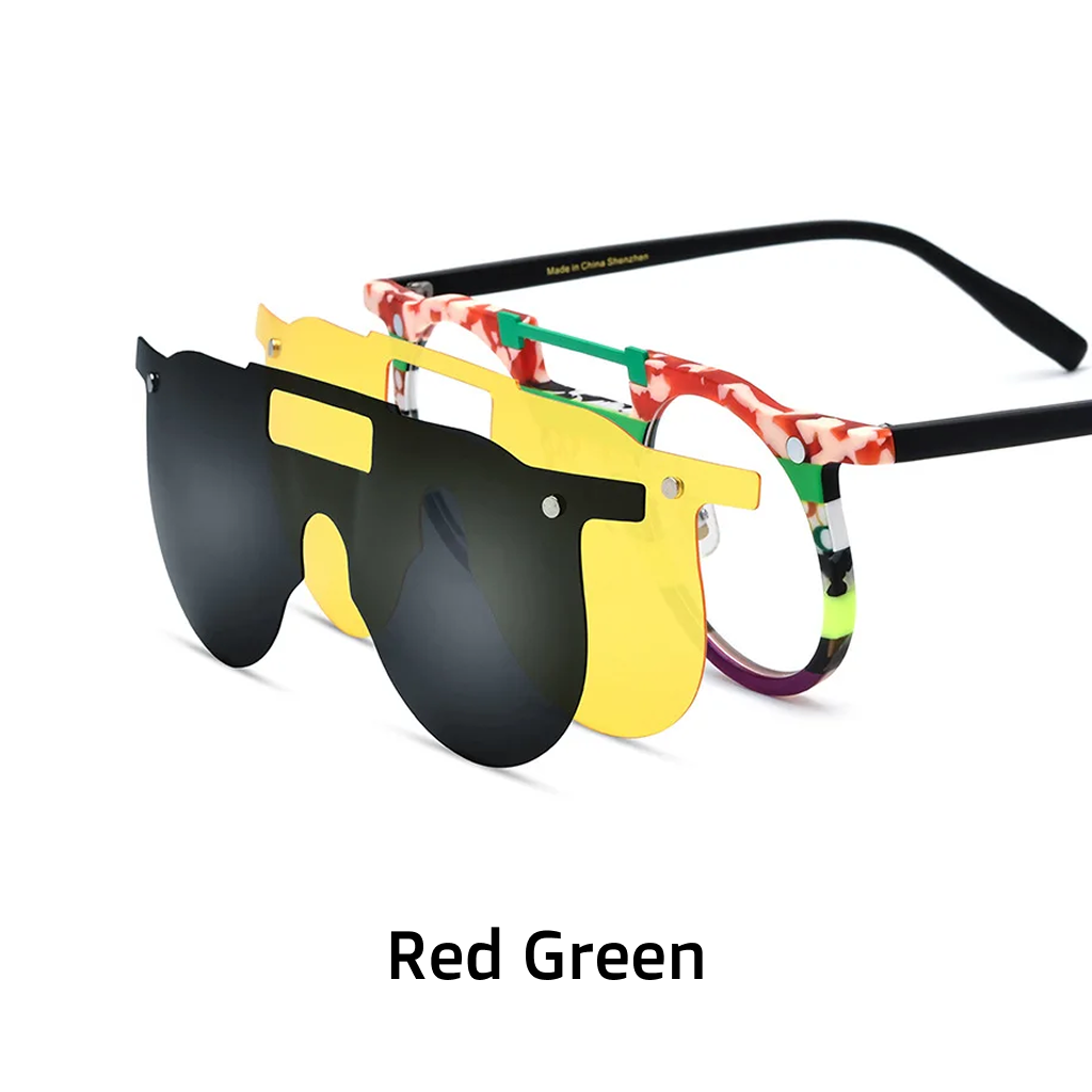 Runder optischer Rahmen aus Acetat mit magnetischer Clipbefestigung