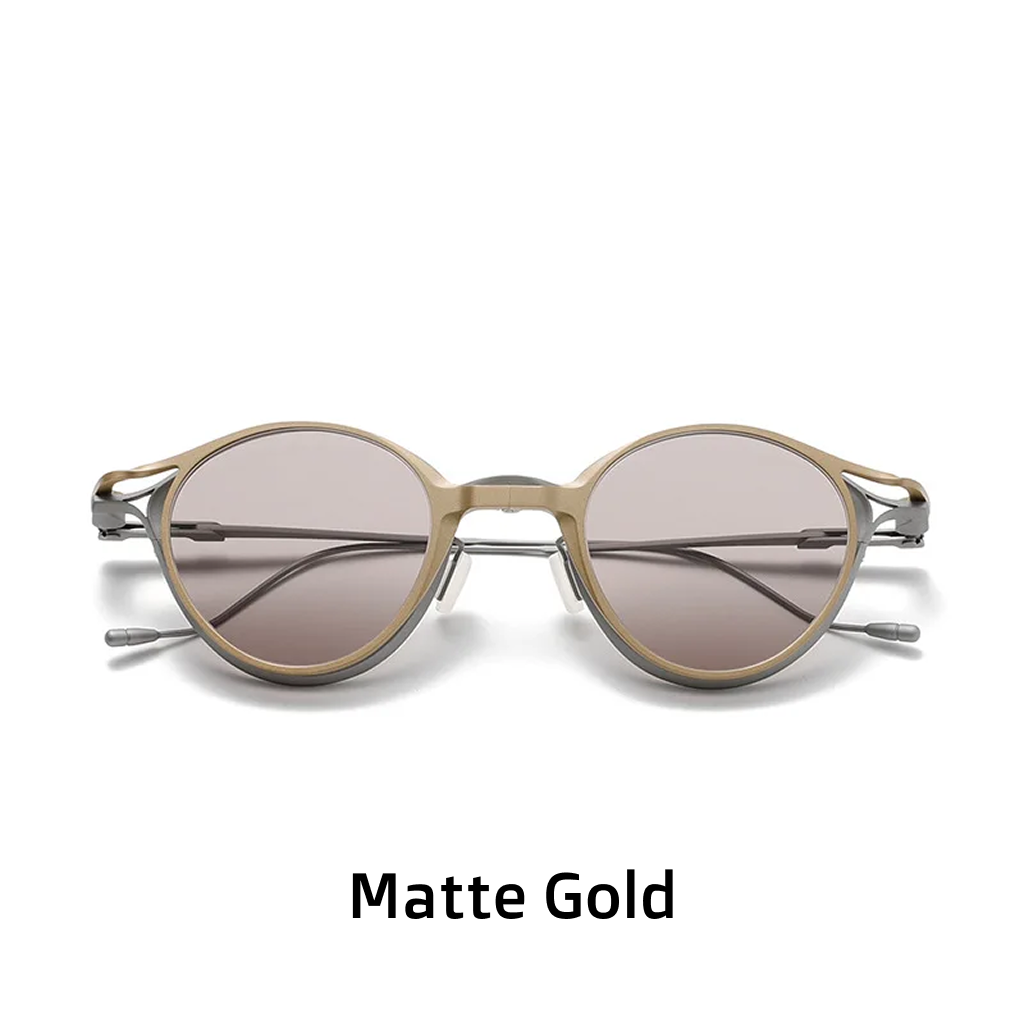 Titanium Round Clip-On Sunglasses