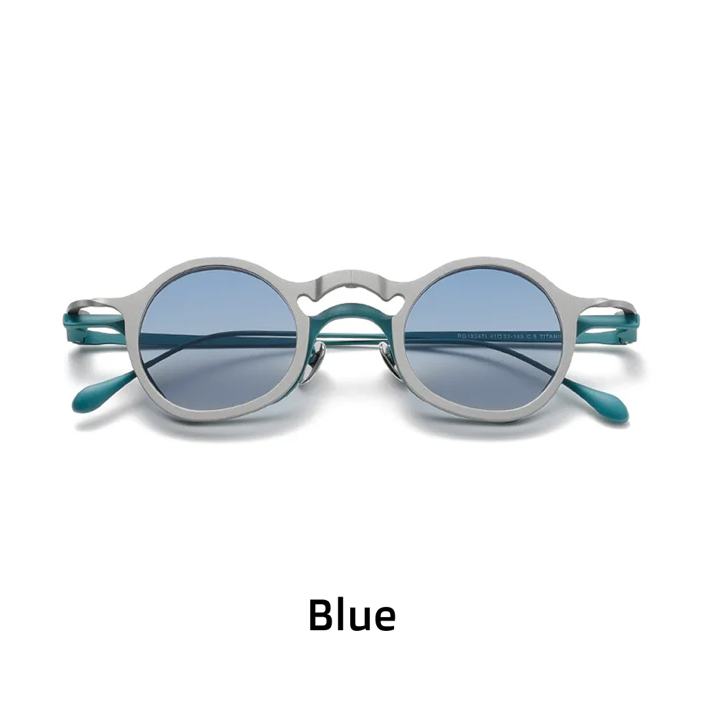 Titanium Round Optical Frames with Magnetic Clip-On Sunglasses – Unisex