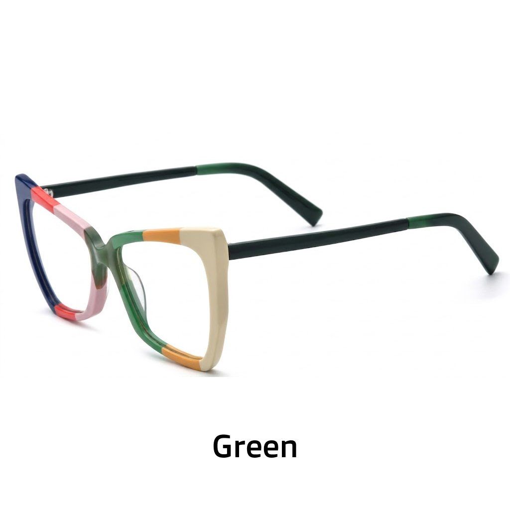 מסגרת משקפיים מרובעת של Cat Eye Acetate – לשני המינים