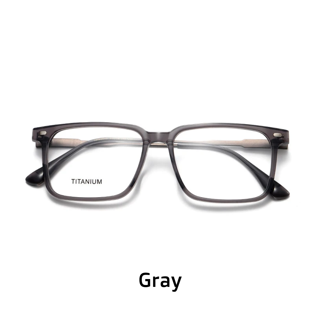 Hochwertige, ultraleichte Titan-Business-Klassiker-Brillenfassung, Retro-Literatur-Jugendmode, quadratische Myopie-optische Brille