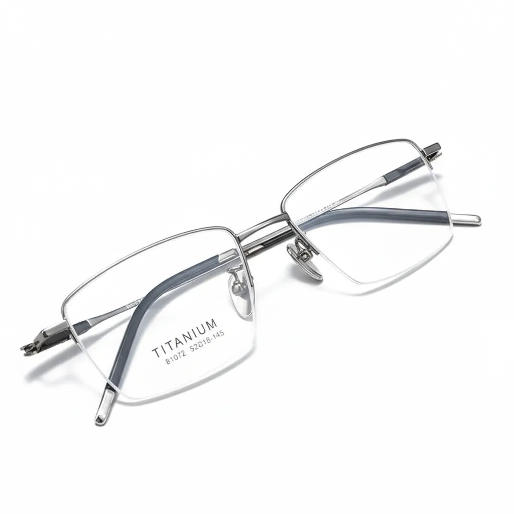 Ultra Light 8g Titanium Half-Frame Eyeglasses - Optical Prescription Frames