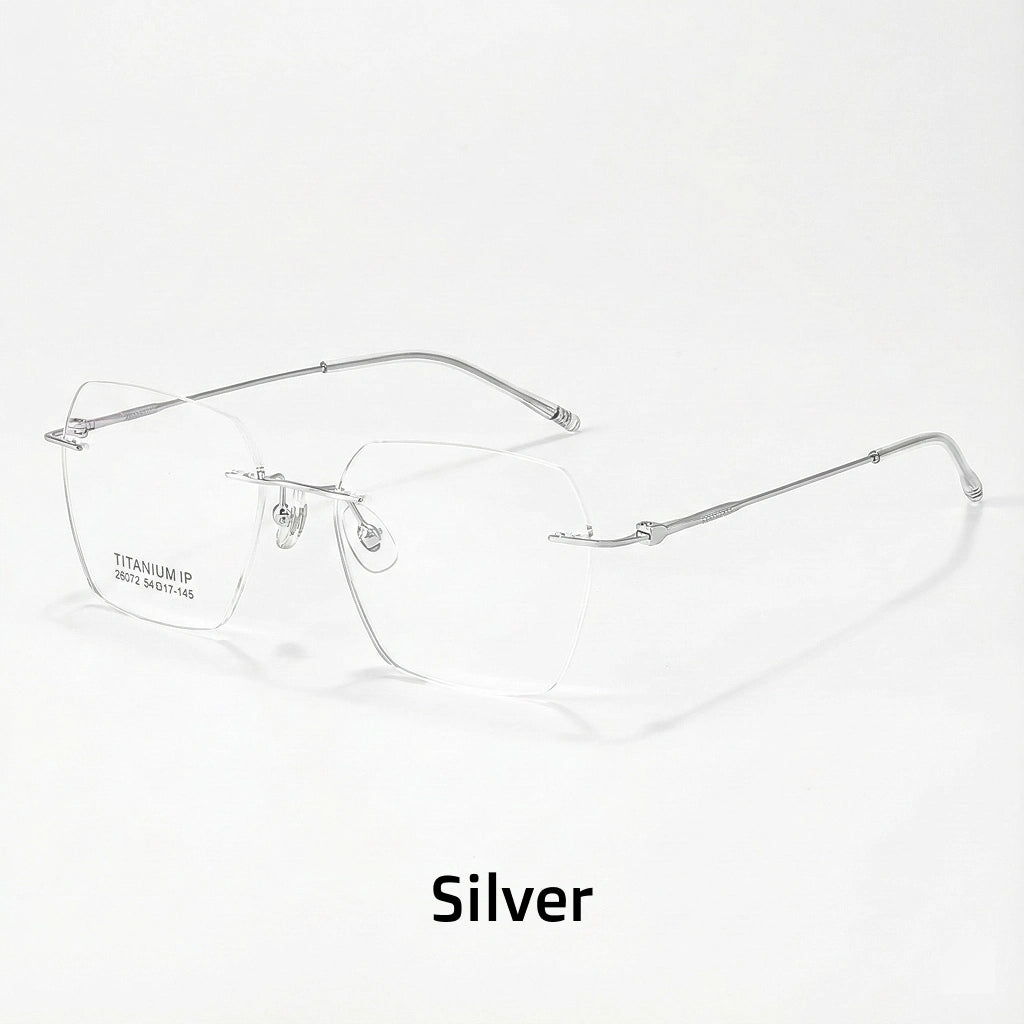 Pure Titanium Polygonal Frameless Eyeglasses - Ultra Light Optical Frame