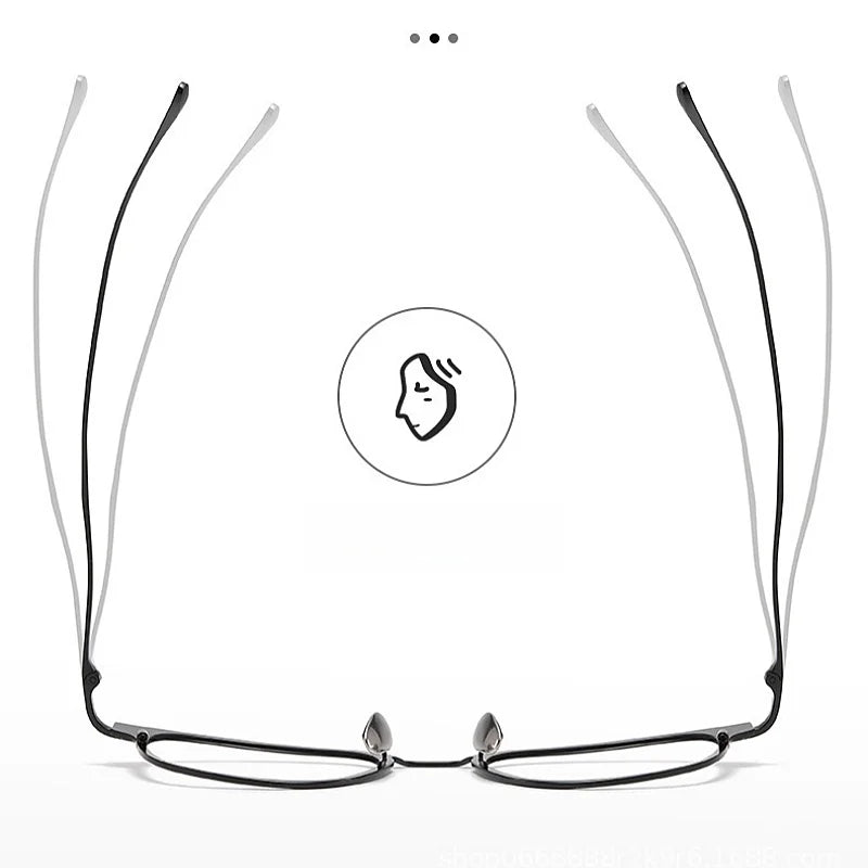 Square Titanium Eyeglass Frame with Anti-Blue Light - SK-711