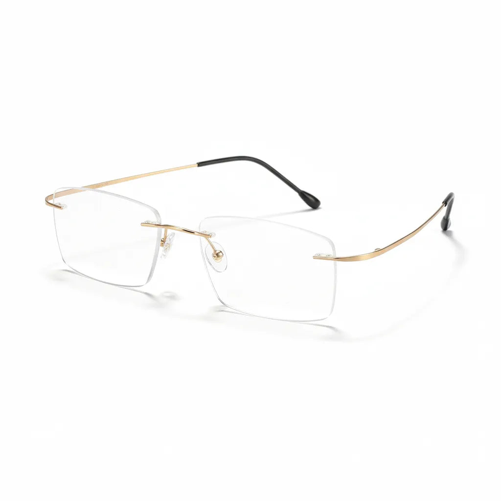 Ultra-Light Titanium Rimless Glasses Frame - Business Square Optical