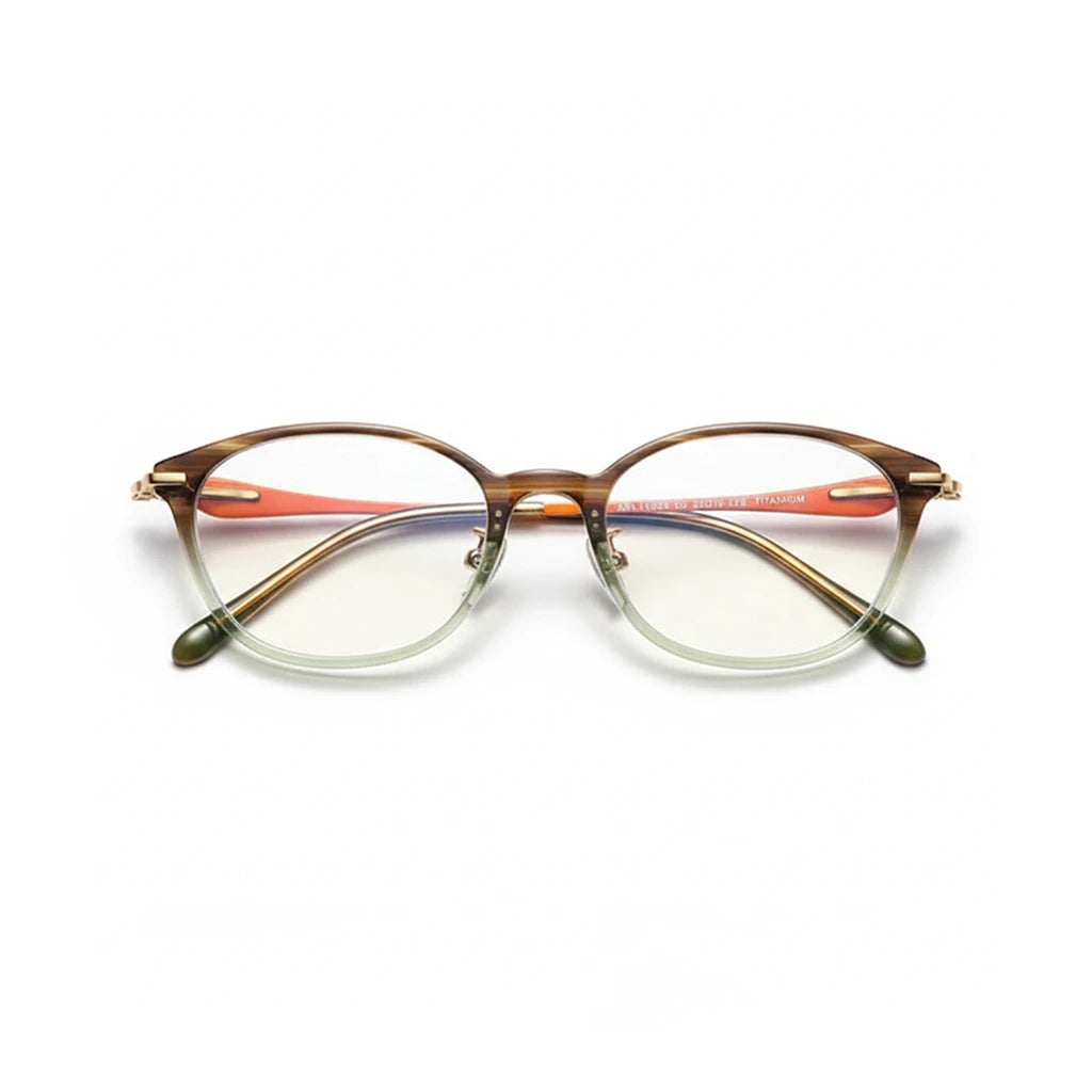 Retro Elliptical Titanium Eyewear Frame - Unisex Optical Glasses