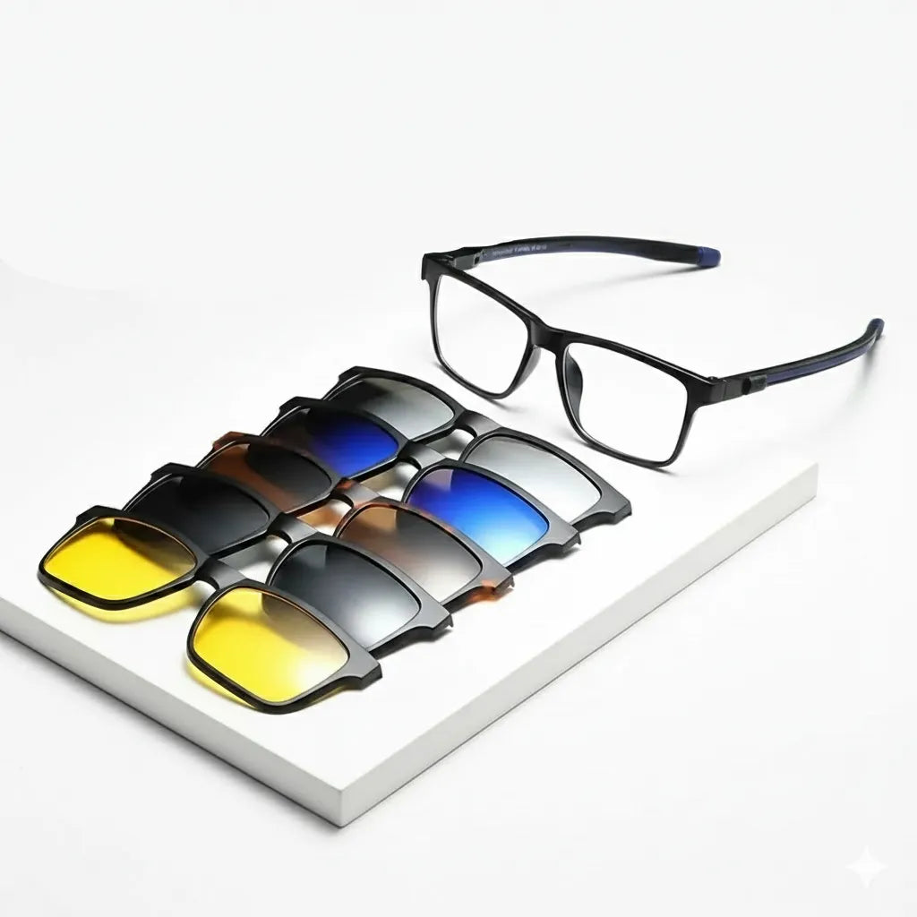 5-in-1 Polarized Sports Sunglasses Set - Ultra-Light Telescopic Legs