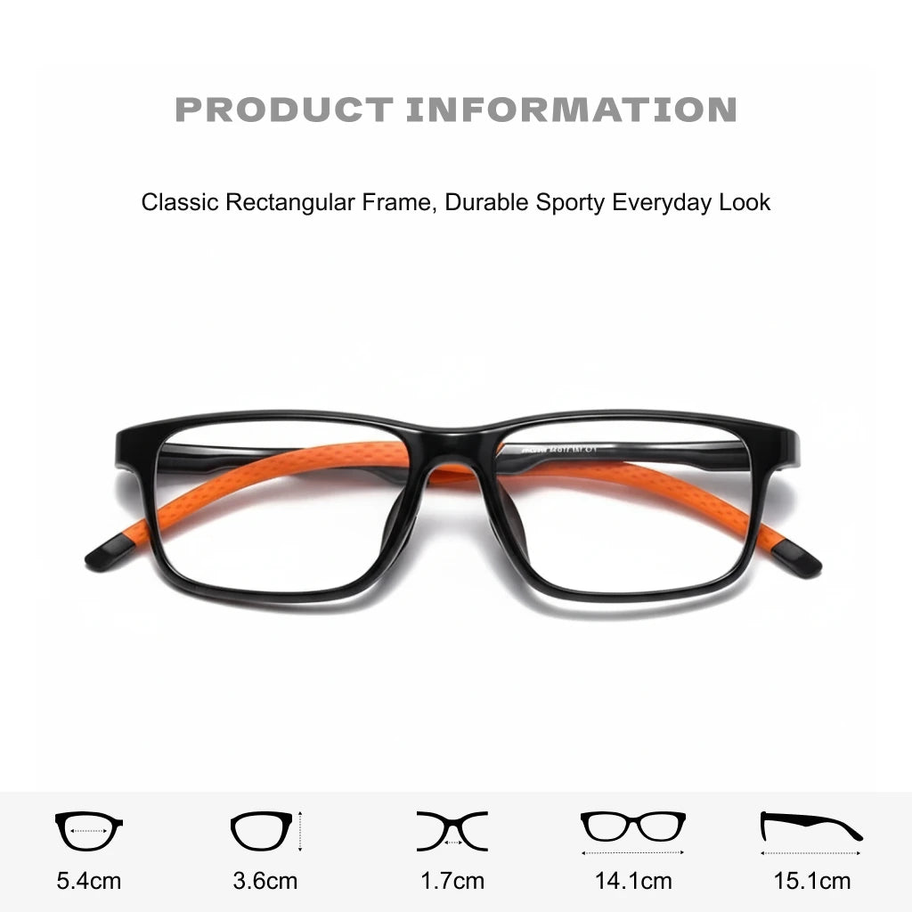 Ultra Light TR90 Retro Square Eyeglass Frame - Optical Prescription