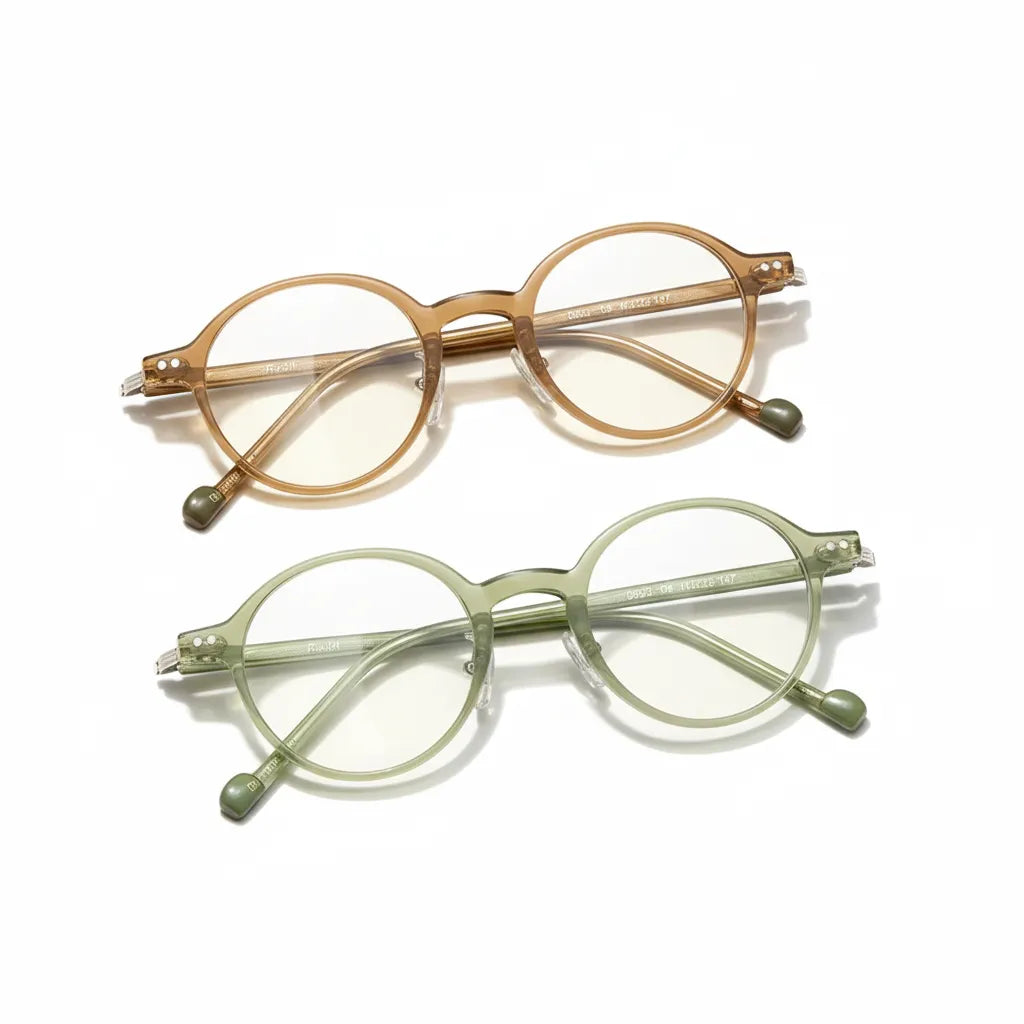 TR90 Ultra Light Retro Round Eyeglass Frame - Optical Prescription Ready