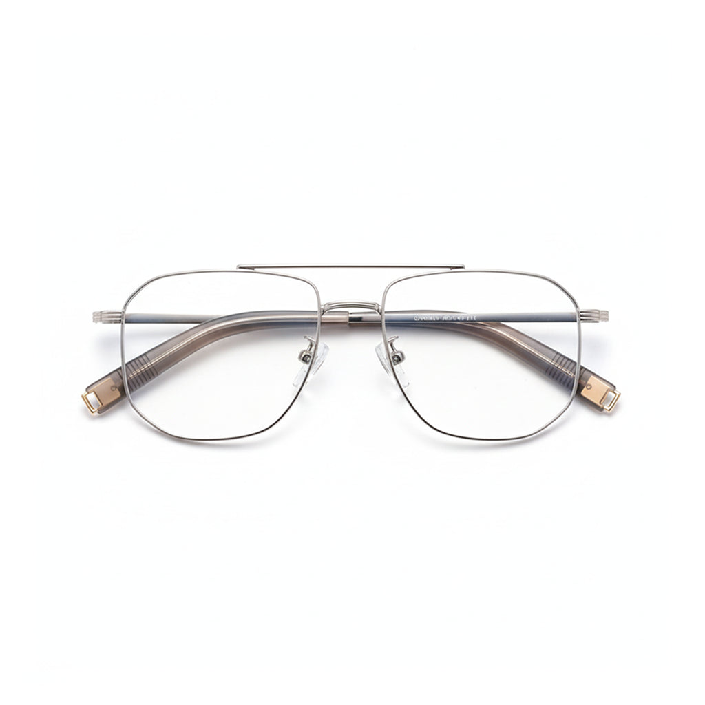 Titanium Retro Double Beam Eyeglasses - Anti Blue Light