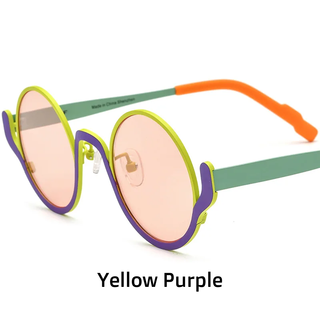 Women's Round Titanium Polarized Sunglasses UV400