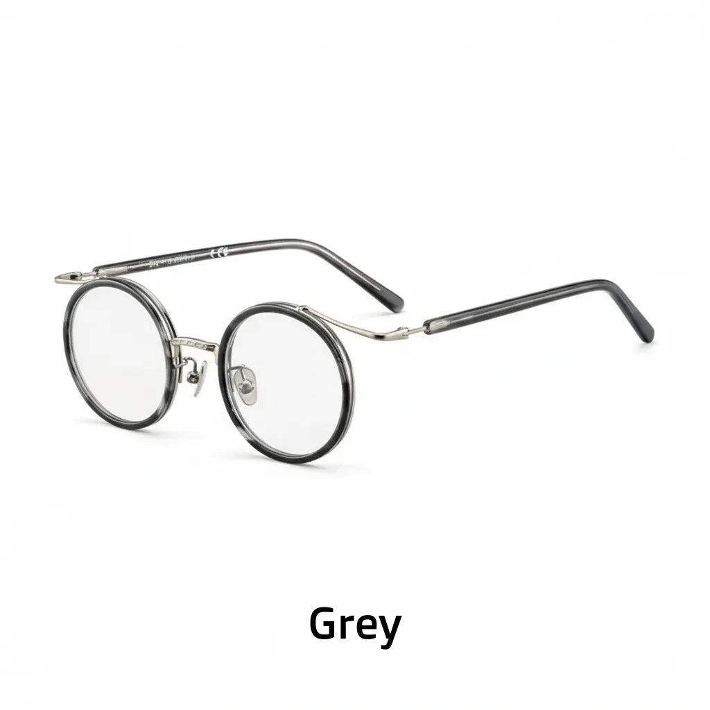 Retro Round Titanium Eyeglass Frames - Ultra Light Optical Prescription Glasses