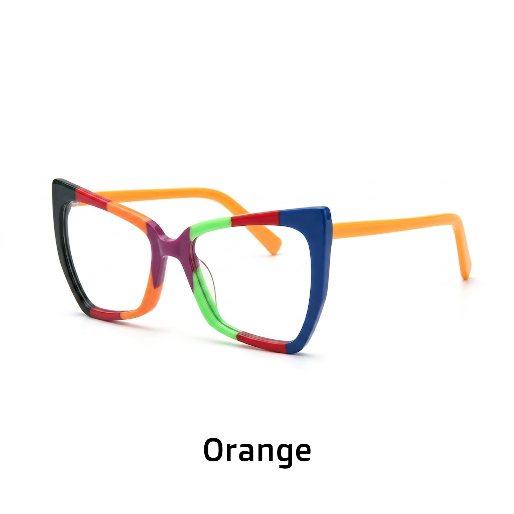 מסגרת משקפיים מרובעת של Cat Eye Acetate – לשני המינים