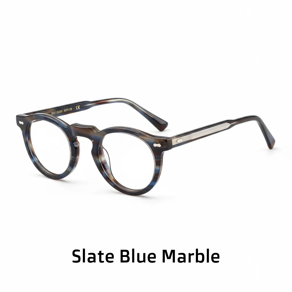 Retro Round Acetate Eyeglass Frames - Model 1128