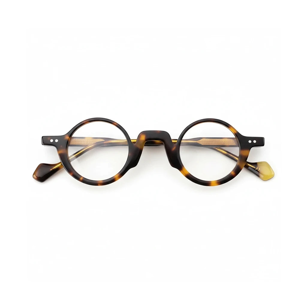 Retro Round Acetate Eyeglass Frames - Unisex Photosensitive Prescription Glasses