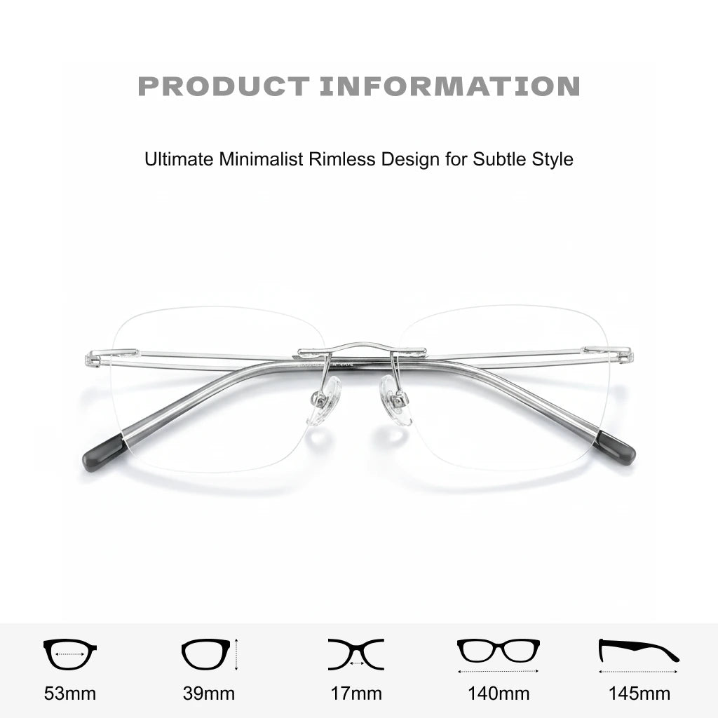 Ultra Light Titanium Frameless Eyeglasses - Unisex Optical Frames
