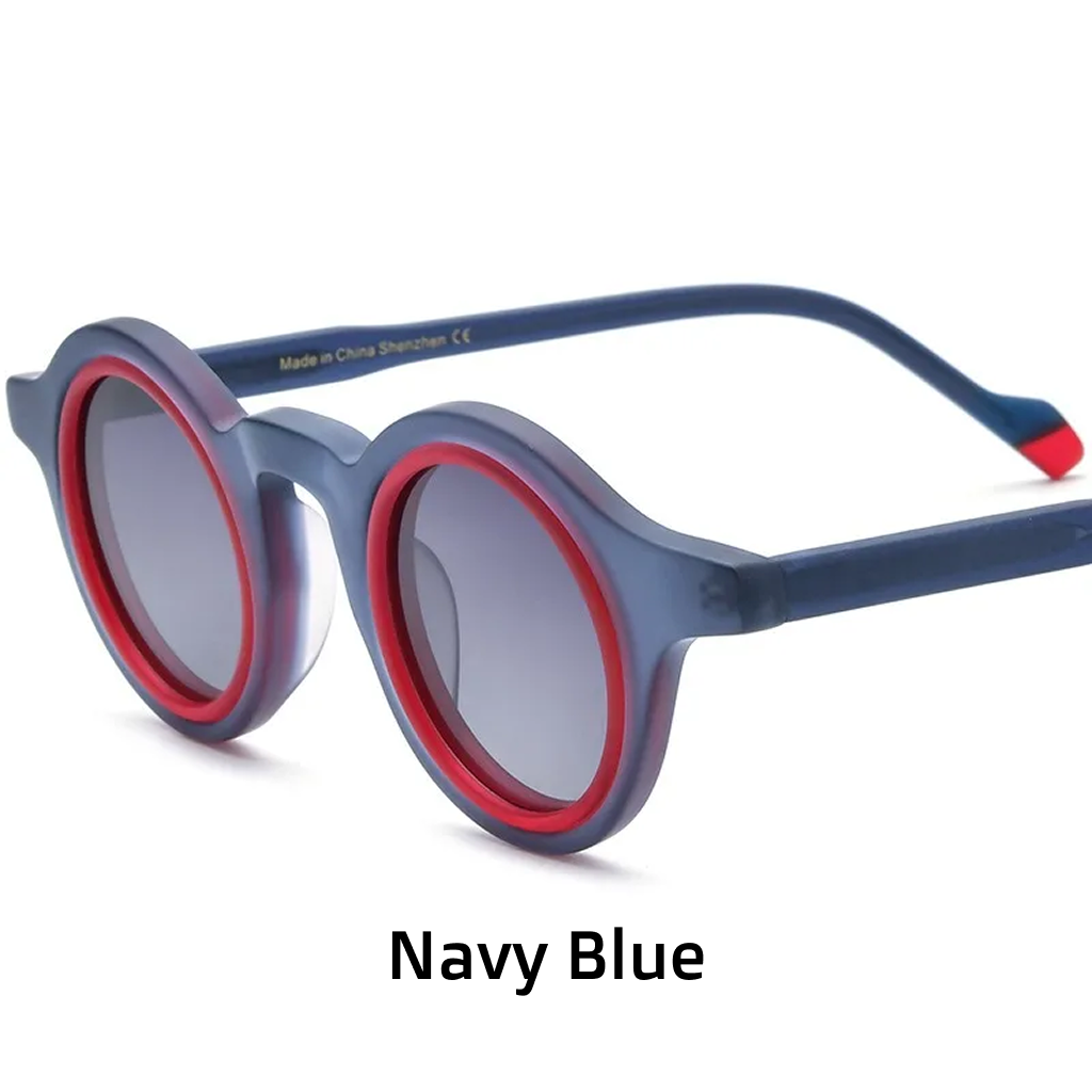 Round Frosted Polarized UV400 Acetate Sunglasses