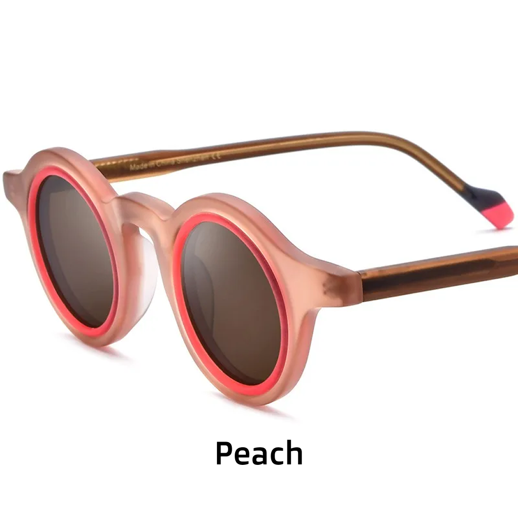 Round Frosted Polarized UV400 Acetate Sunglasses