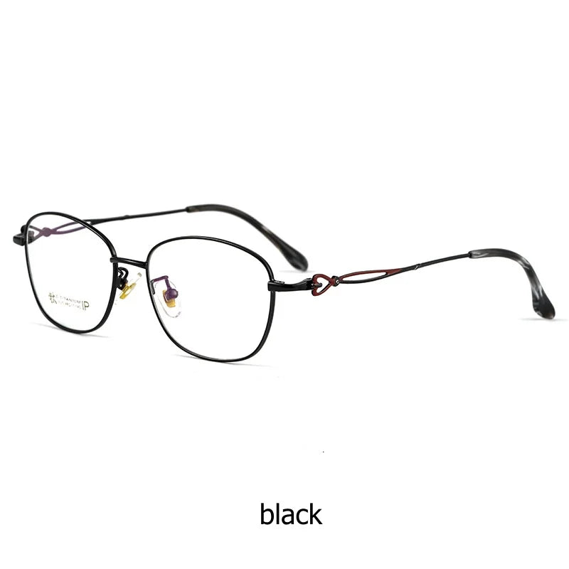 Retro Elliptical Metal Eyeglass Frame - Women's Optical Prescription Glasses