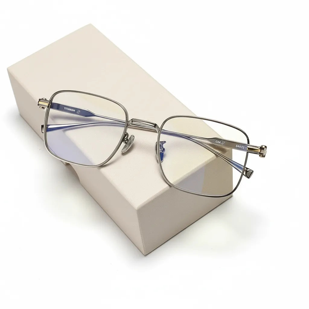 Ultra-Light Titanium Business Eyeglasses Frame - Square Full Rim