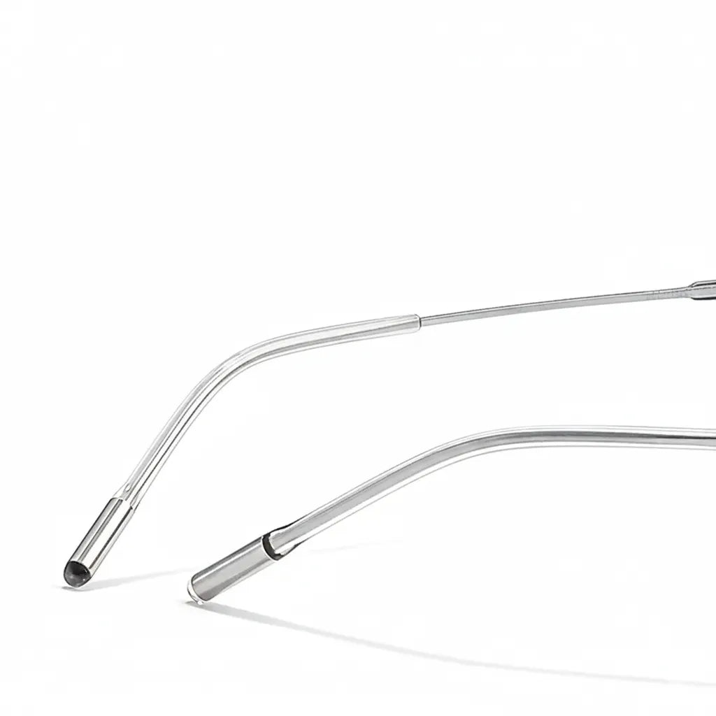 Pure Titanium Frameless Glasses - Retro Square Optical Frame Model 6003