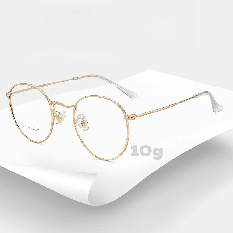 Round Titanium Glasses Frame - Anti-Blue Light Optical