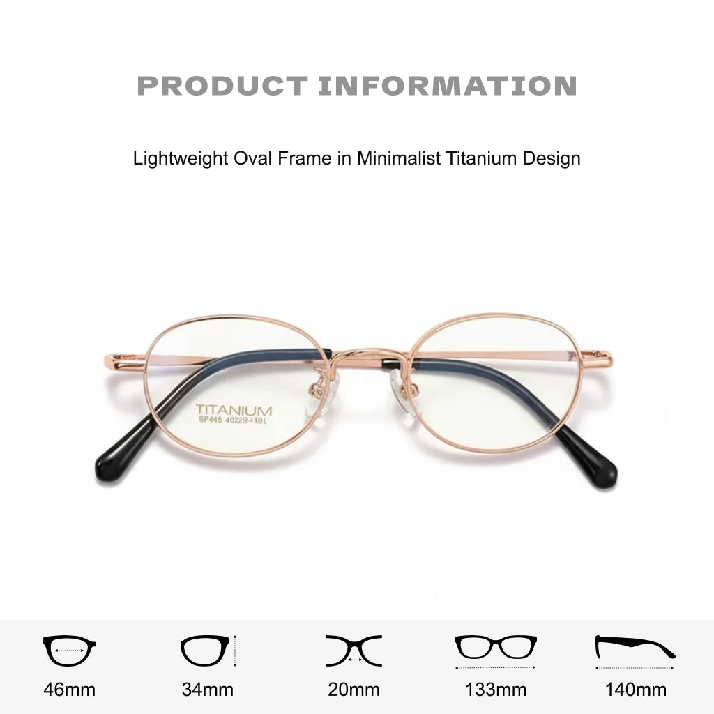 Ultra-Light Titanium Oval Prescription Glasses Frame