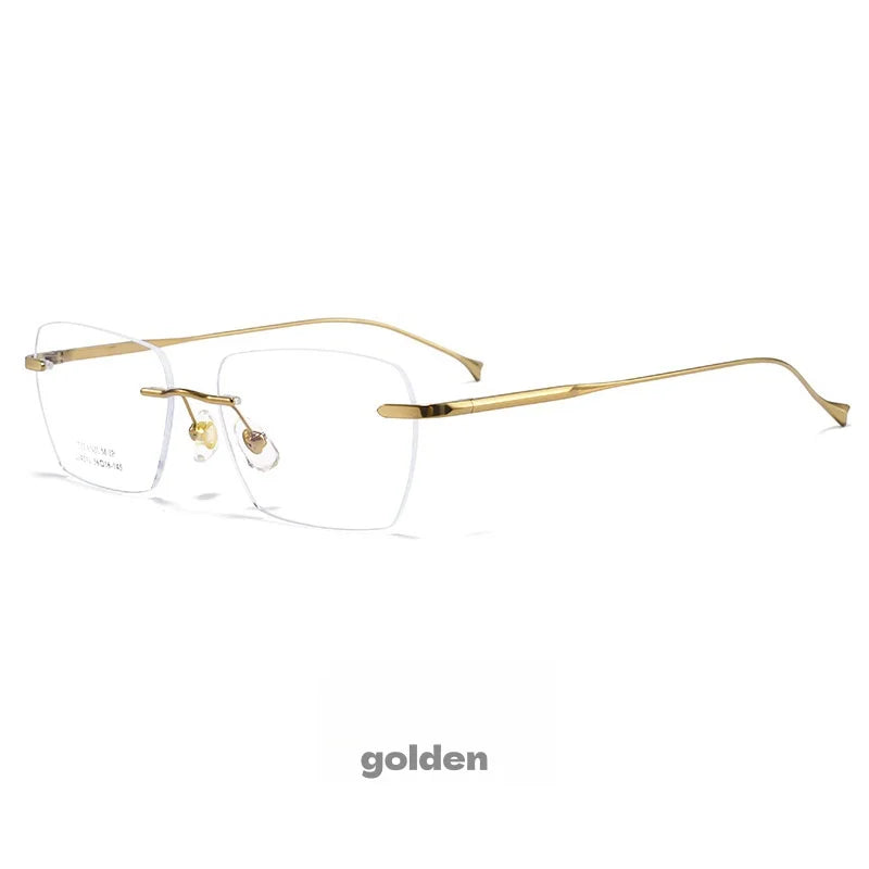 Pure Titanium Frameless Eyeglasses - Ultra Light Polygonal Optical Frames