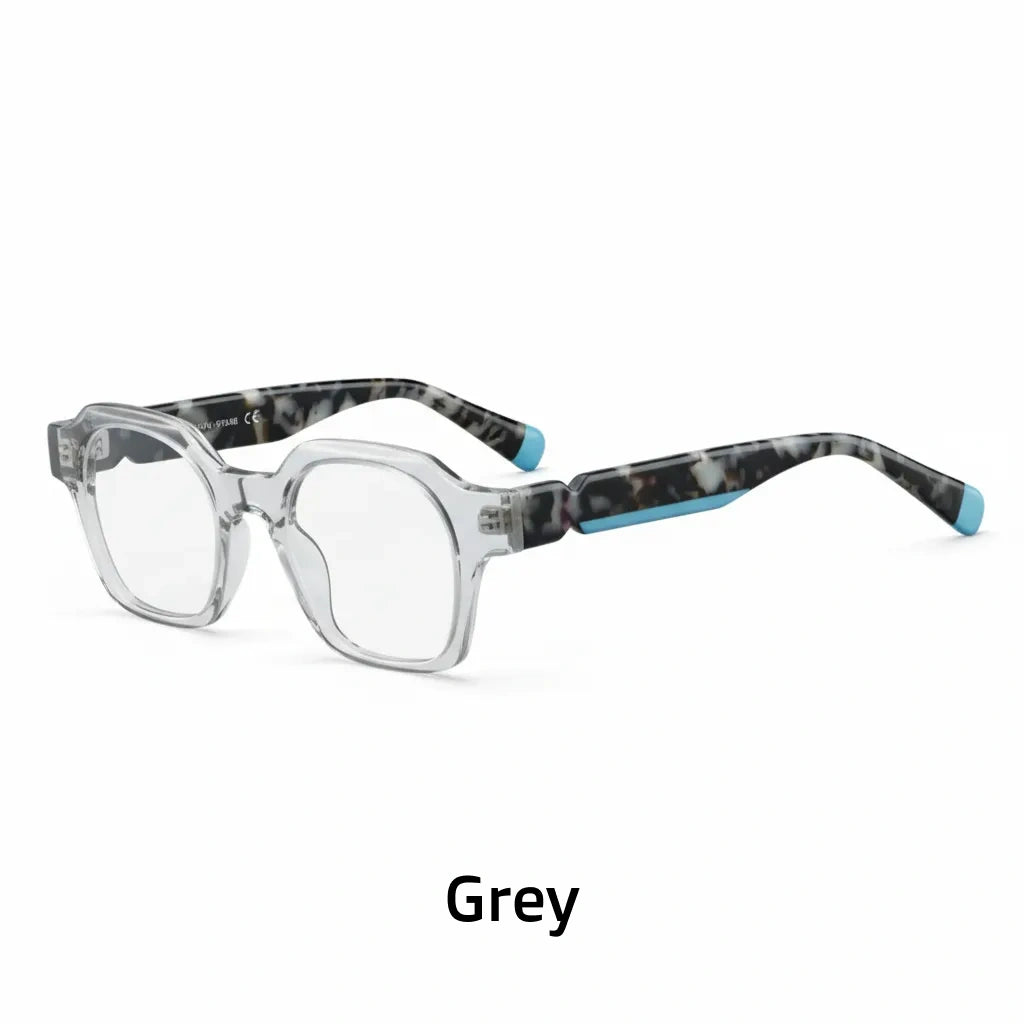 Retro Square Acetate Eyeglass Frames - Unisex Optical Prescription Glasses