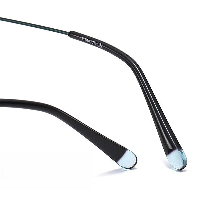 Retro Oval Titanium Eyeglass Frame - Ultra Light Prescription Ready