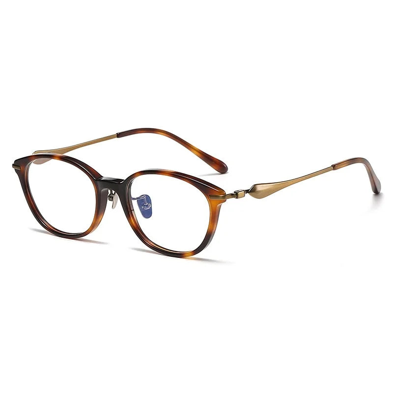 Retro Elliptical Titanium Eyewear Frame - Unisex Optical Glasses