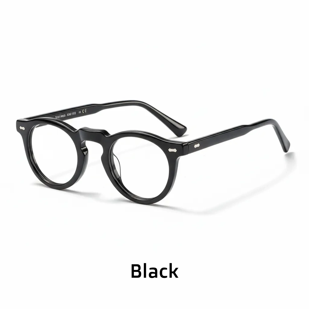 Retro Round Acetate Eyeglass Frames - Model 1128