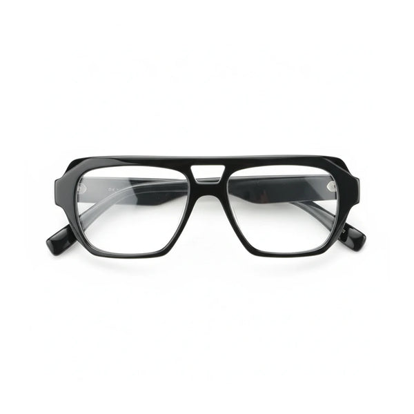 Retro Double Beam Acetate Eyeglass Frame - Unisex Optical Prescription Glasses