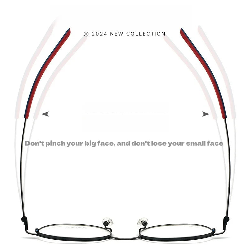 Ultra-Light Titanium Optical Glasses Frame - Retro Polygonal Design