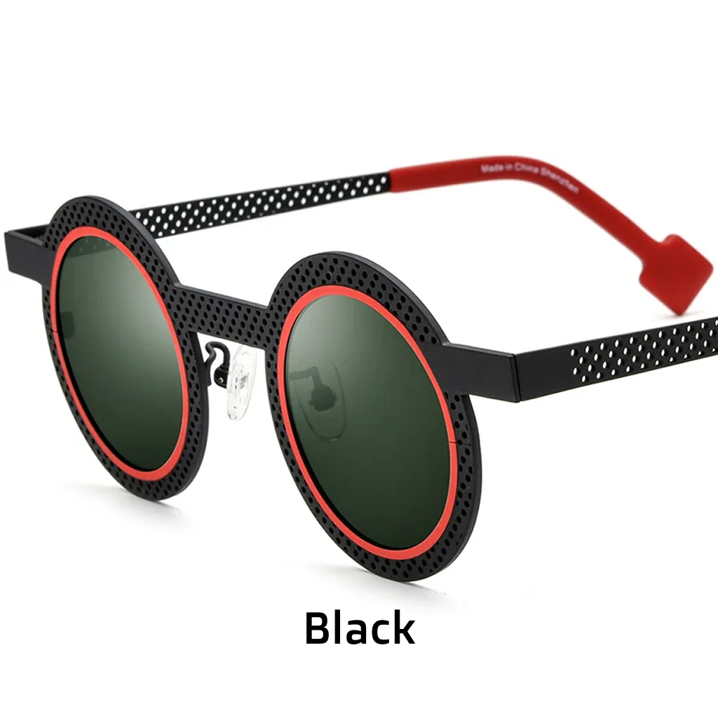 Round Polarized Sunglasses UV400 Titanium Frame