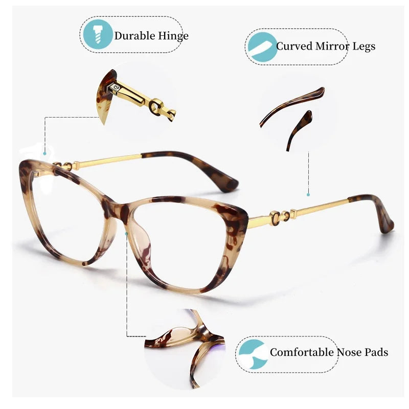 Retro Cat Eye Reading Glasses - Anti Blue Light