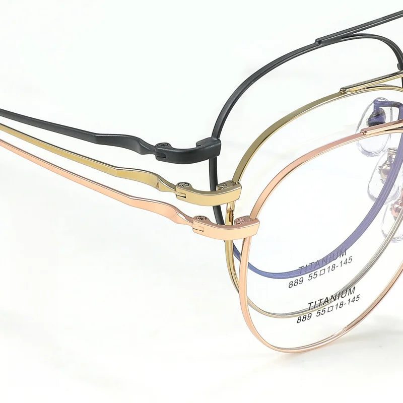Retro Titanium Eyeglasses - Ultra Light Unisex Optical Frame