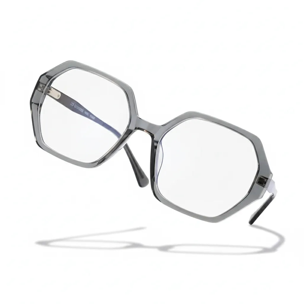 Ultra-Light Titanium Polygonal Eyeglass Frame for Women - Model 57025