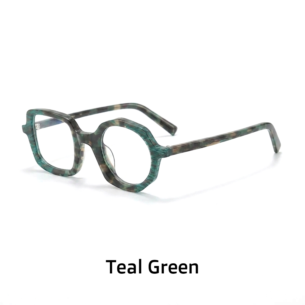 Nischenfarbe quadratischer Brillenrahmen Designer kleiner runder Rahmen Retro literarische Mode Persönlichkeit Korrektionsbrille dicker Rahmen
