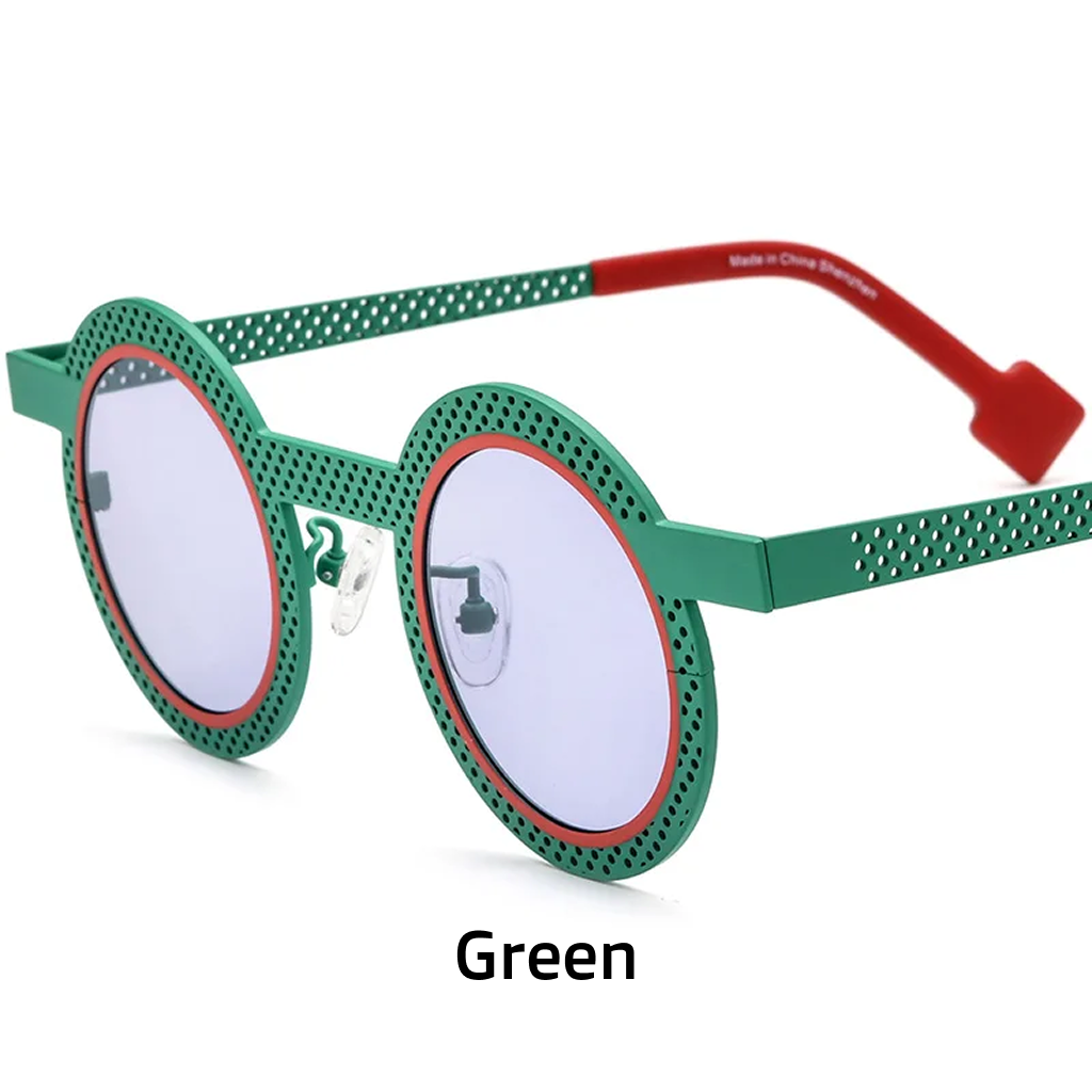 Round Polarized Sunglasses UV400 Titanium Frame