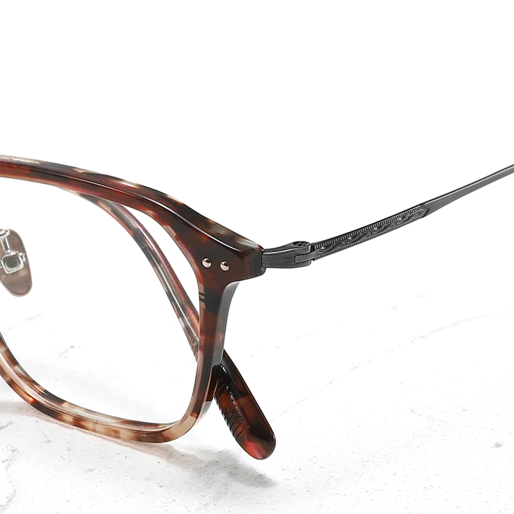 Titanium Square Optical Frames – Vintage Engraved Unisex