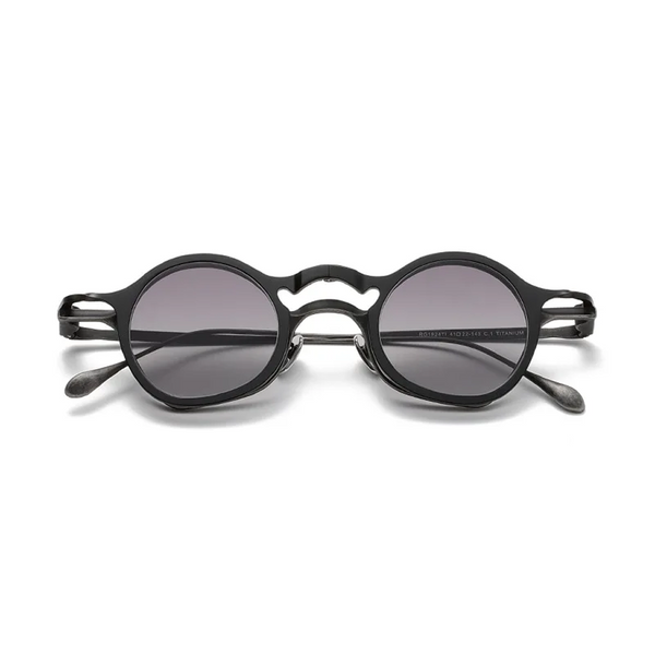 Titanium Round Optical Frames with Magnetic Clip-On Sunglasses – Unisex